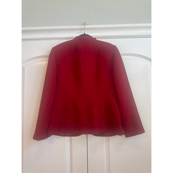 TAHARI Red with Three Black Button Closure Dress Suit Jacket Blazer - Picture 6 of 7